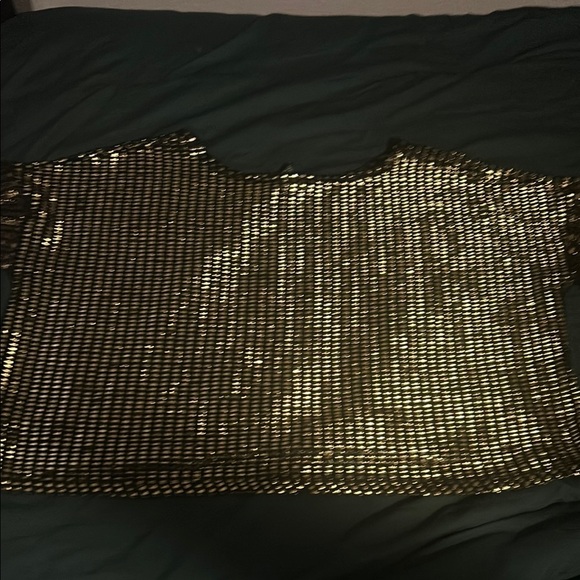 H&M Gold Sequin Striped Crop Top - Picture 5 of 6